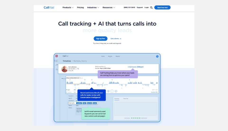 CallRail phone tracking